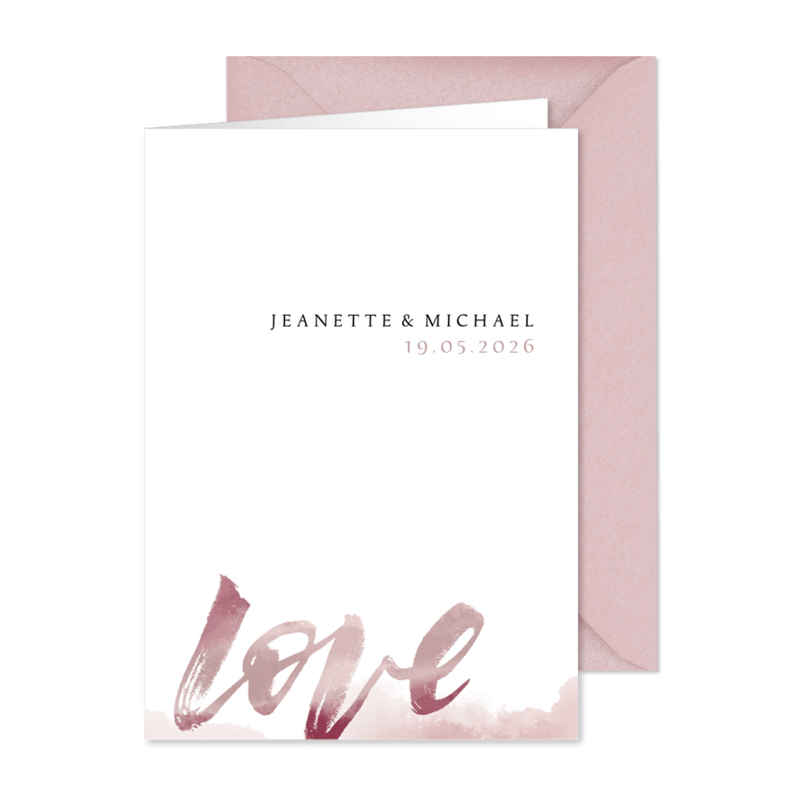 Einladung zur Hochzeit Love Lettering - Karteneindruck