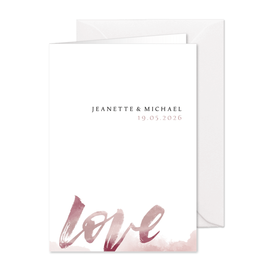 Einladung zur Hochzeit Love Lettering - Karteneindruck
