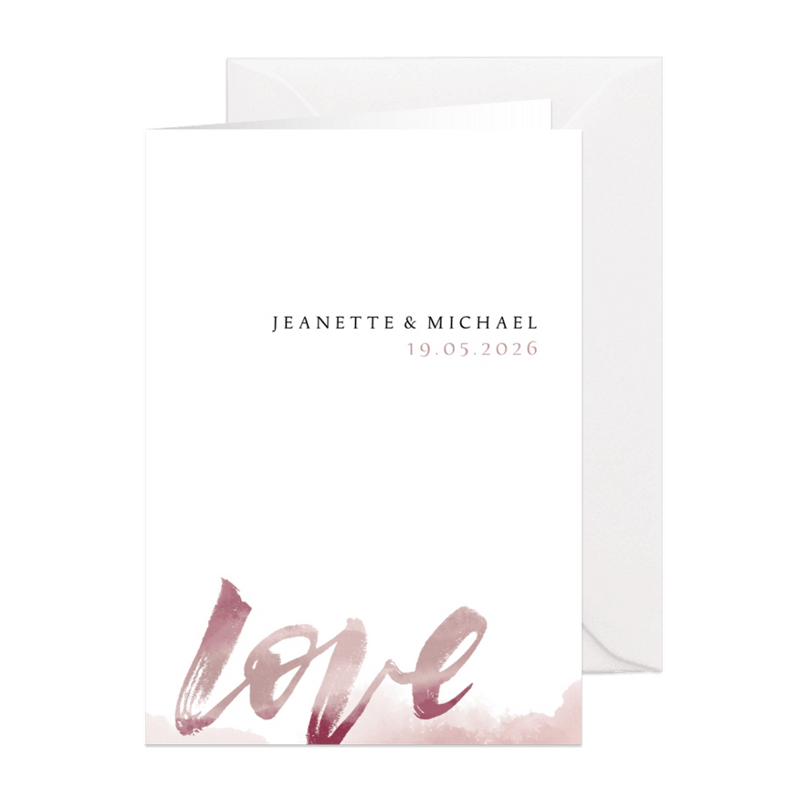 Einladung zur Hochzeit Love Lettering - Karteneindruck
