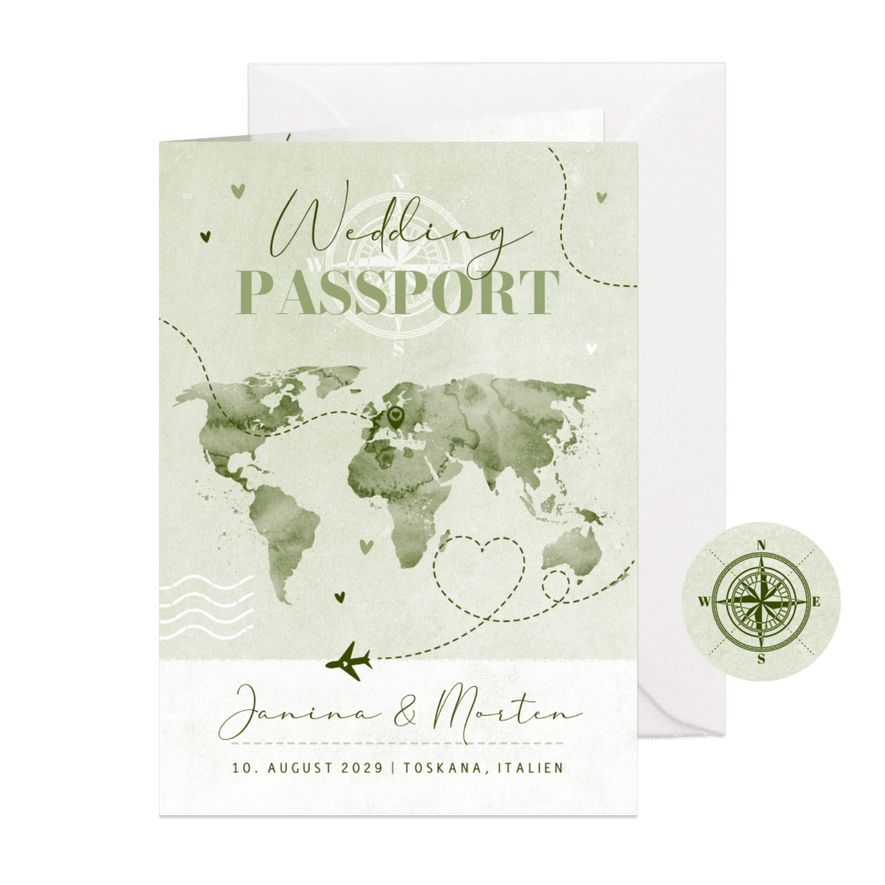 Einladung zur Hochzeit 'Wedding Passport' - Karteneindruck
