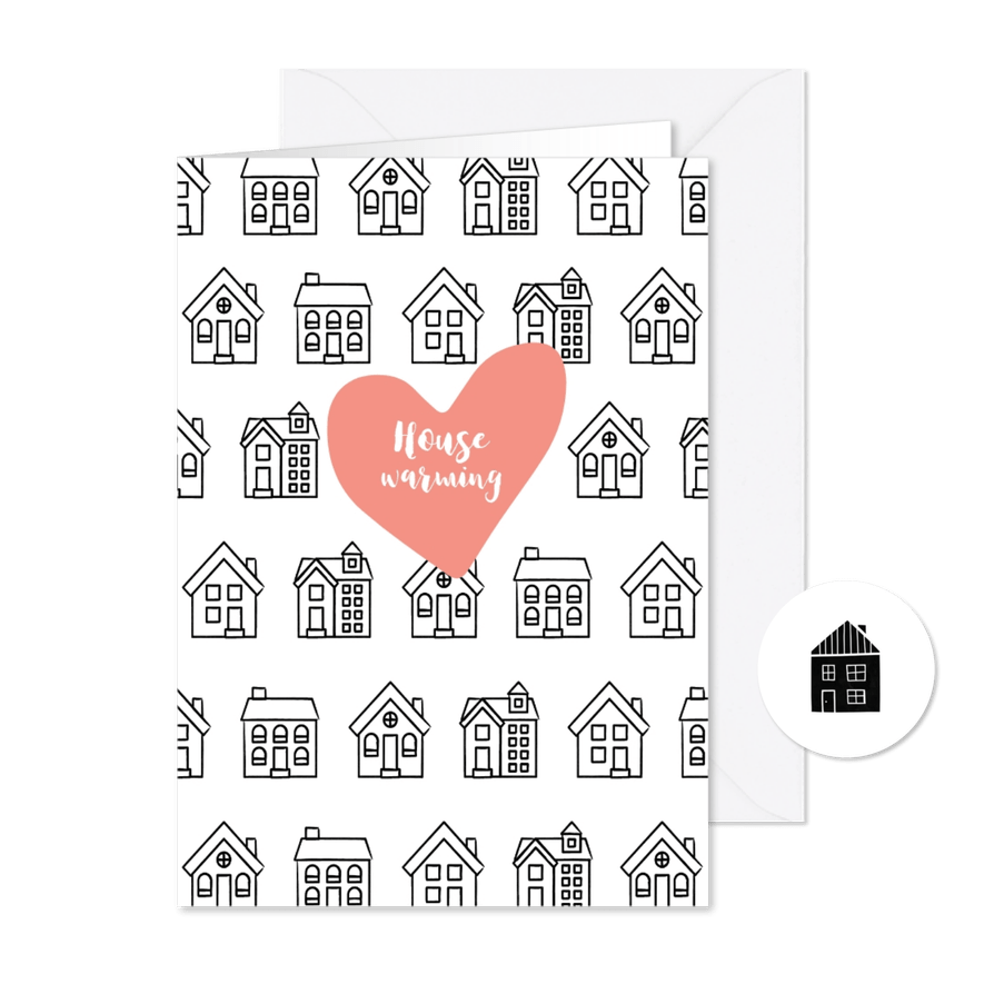Einladung zur Housewarming mit Herz - Karteneindruck