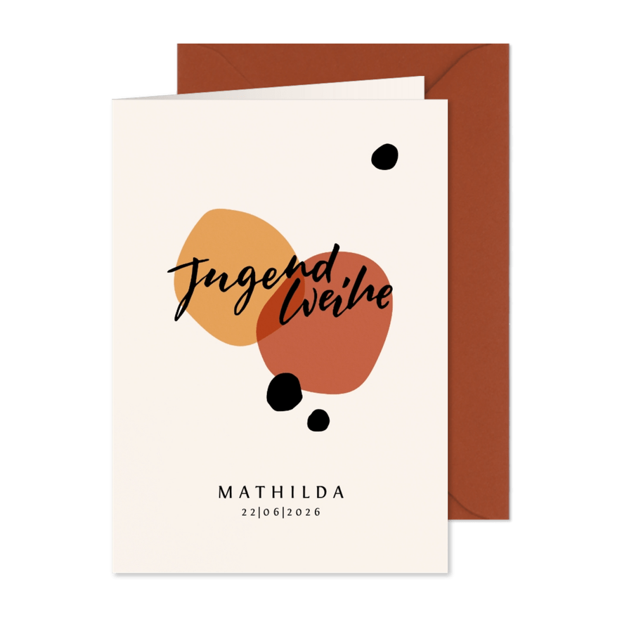 Einladung zur Jugendweihe Lettering und Dots - Karteneindruck