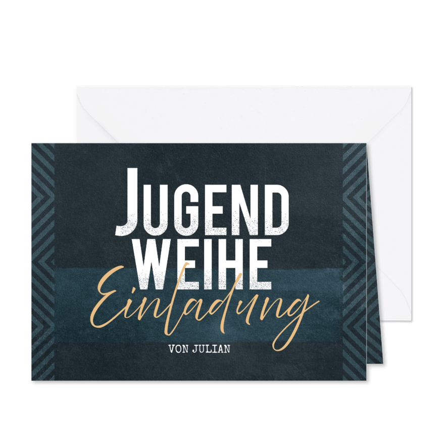 Einladung zur Jugendweihe mit abstraktem Muster - Karteneindruck