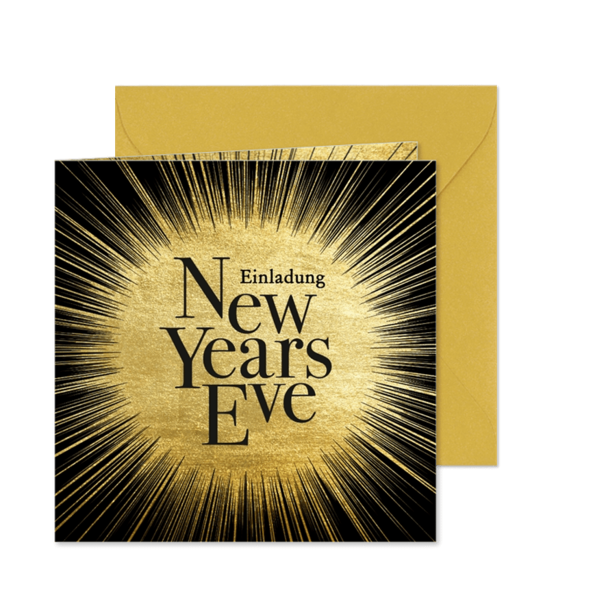 Einladung zur Neujahrsparty 'New Year's Eve' - Karteneindruck
