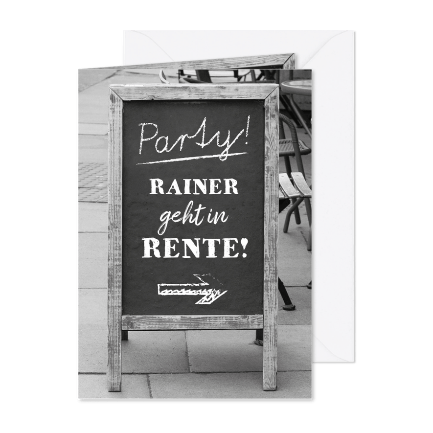 Einladung zur Rentnerfeier Party zur Rente - Karteneindruck
