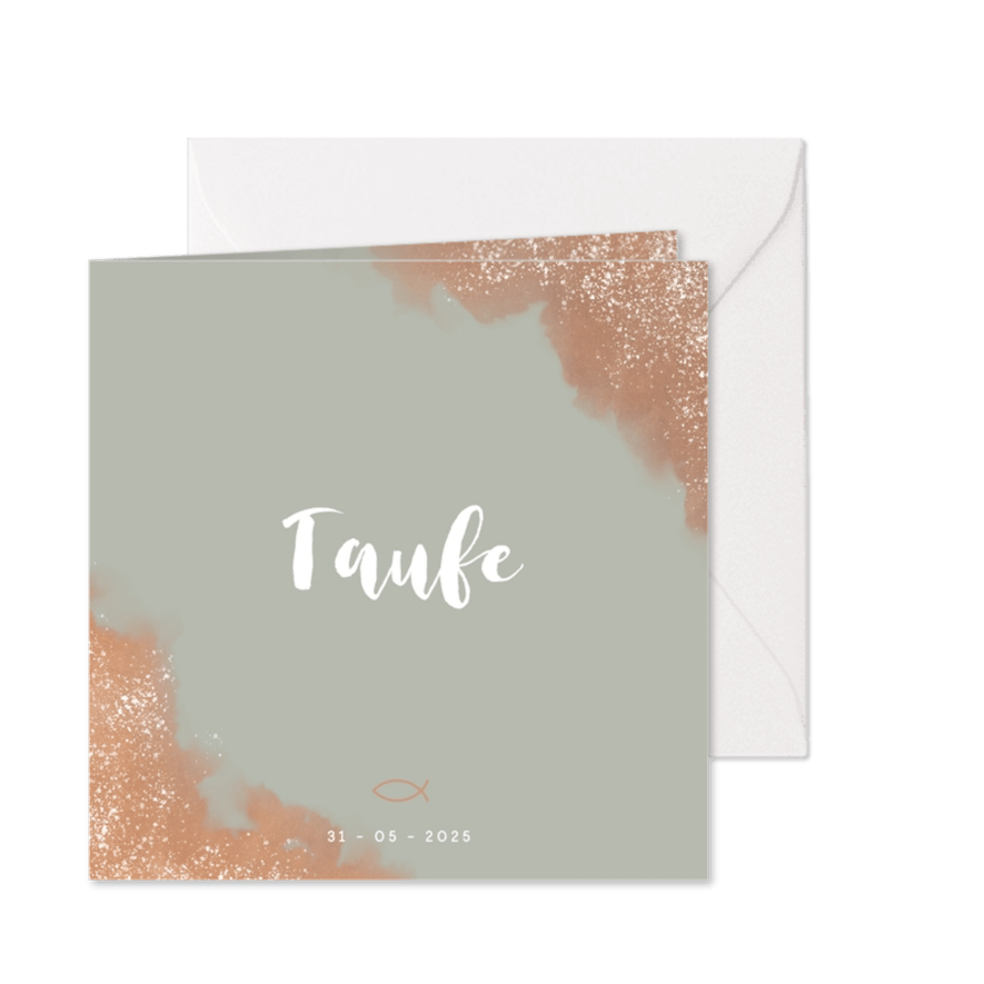 Einladung zur Taufe Aquarelleffekte - Karteneindruck
