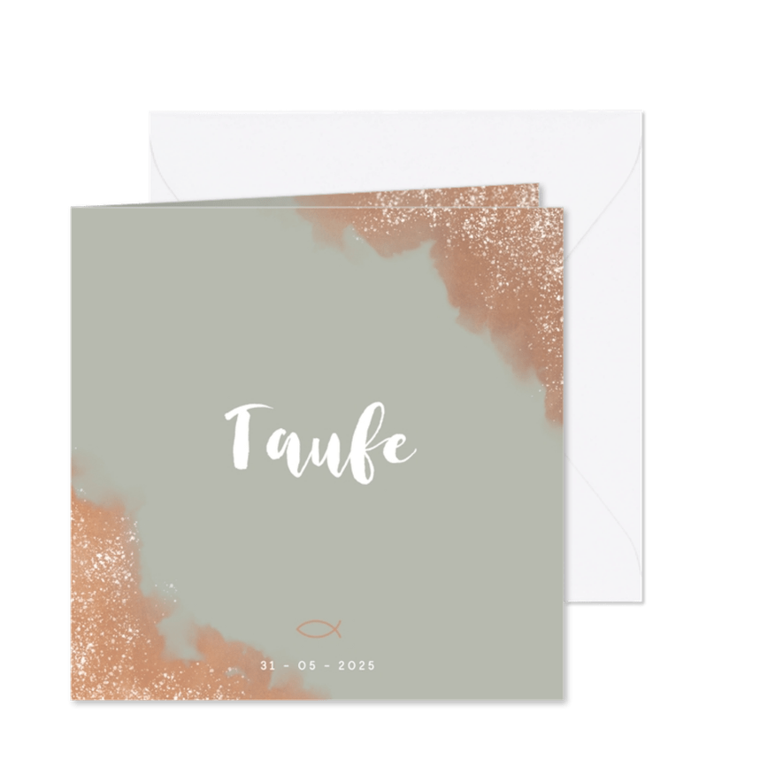 Einladung zur Taufe Aquarelleffekte - Karteneindruck