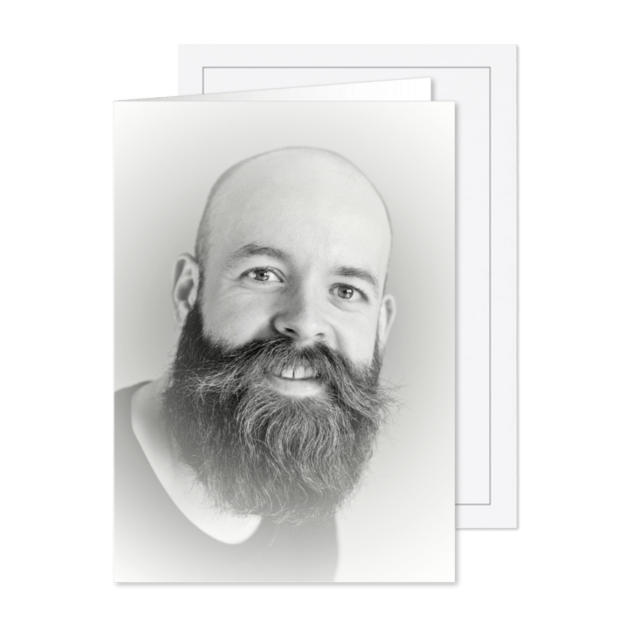 Einladung zur Trauerfeier großflächiges Foto - Karteneindruck
