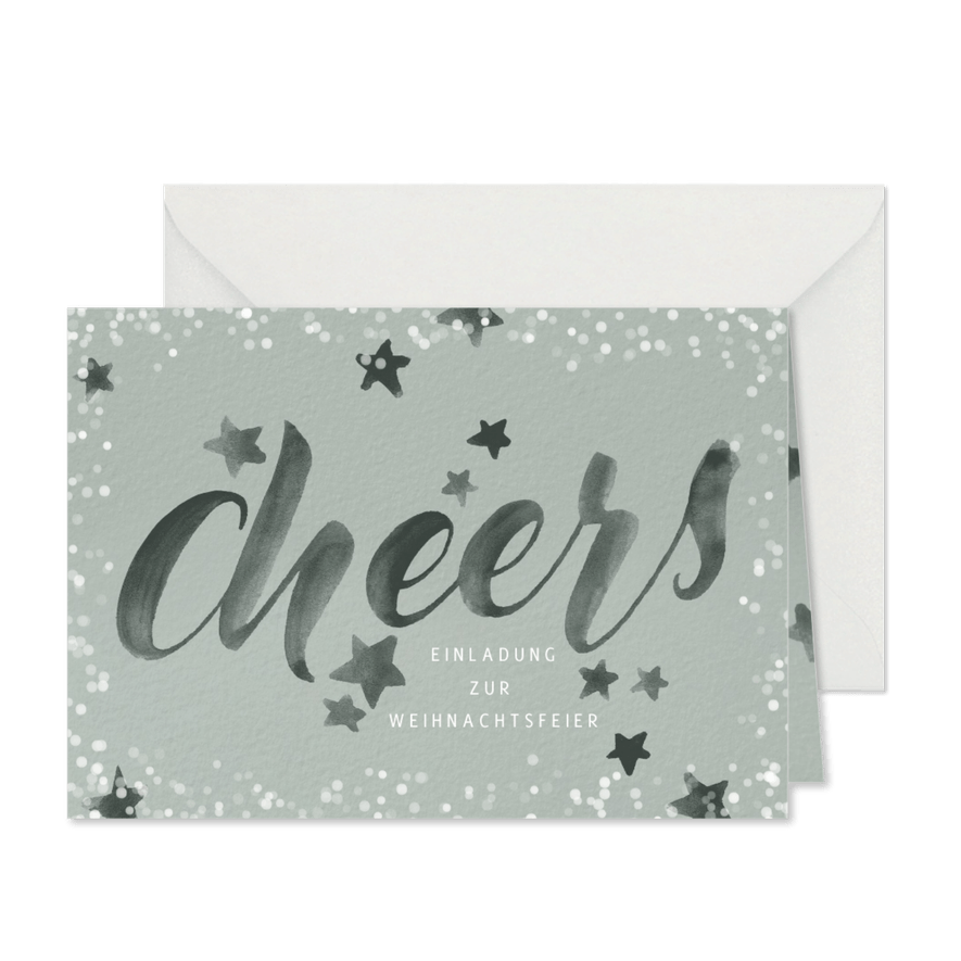 Einladung zur Weihnachtsfeier "Cheers" - Karteneindruck