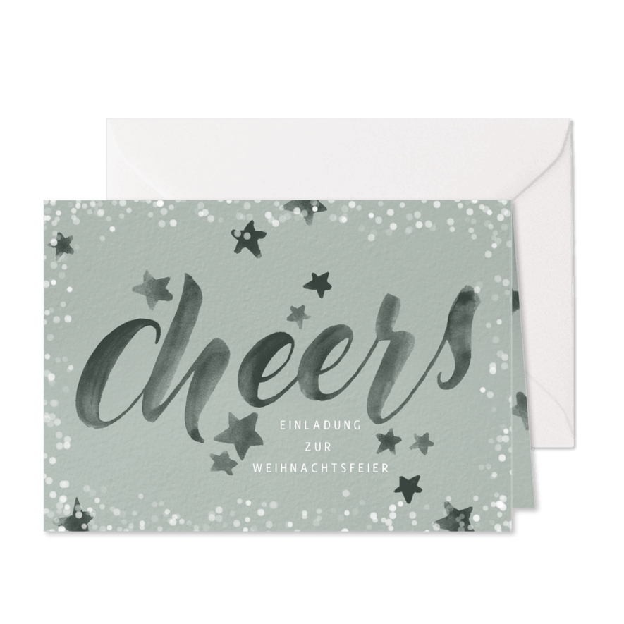 Einladung zur Weihnachtsfeier "Cheers" - Karteneindruck
