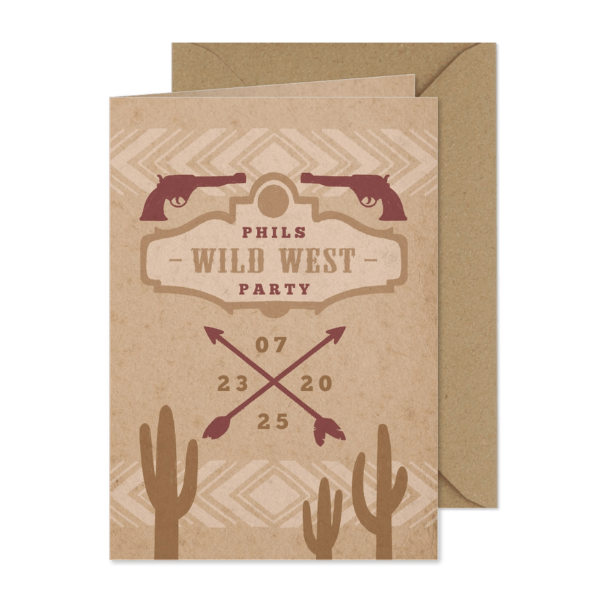 Einladung zur Wild West Party 5. Geburtstag - Karteneindruck
