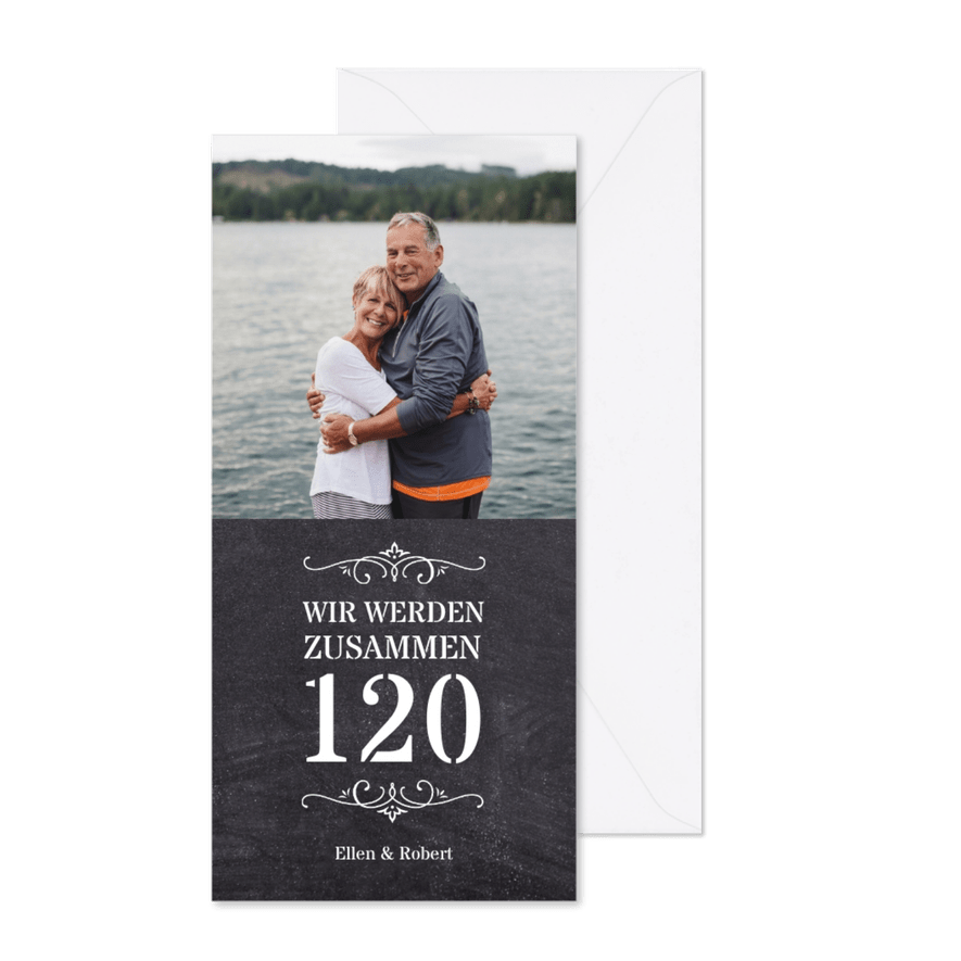 Einladung zusammen 120 mit Ornamenten - Karteneindruck
