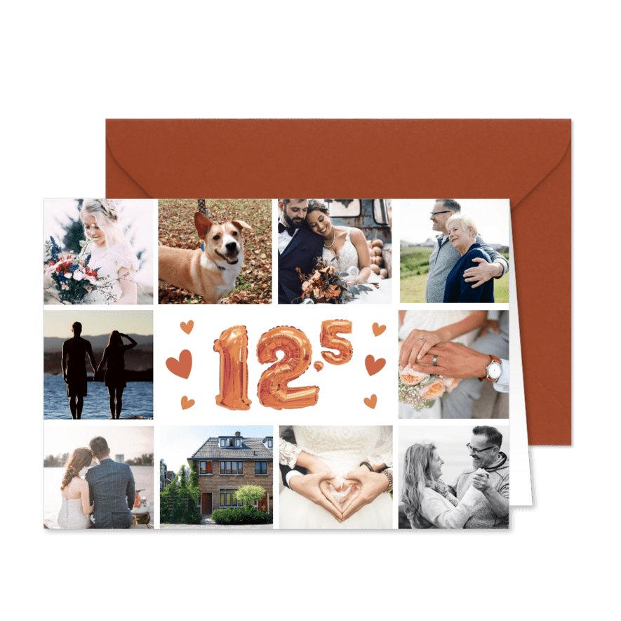 Einladungskarte 12,5 Jahre verheiratet Fotocollage - Karteneindruck