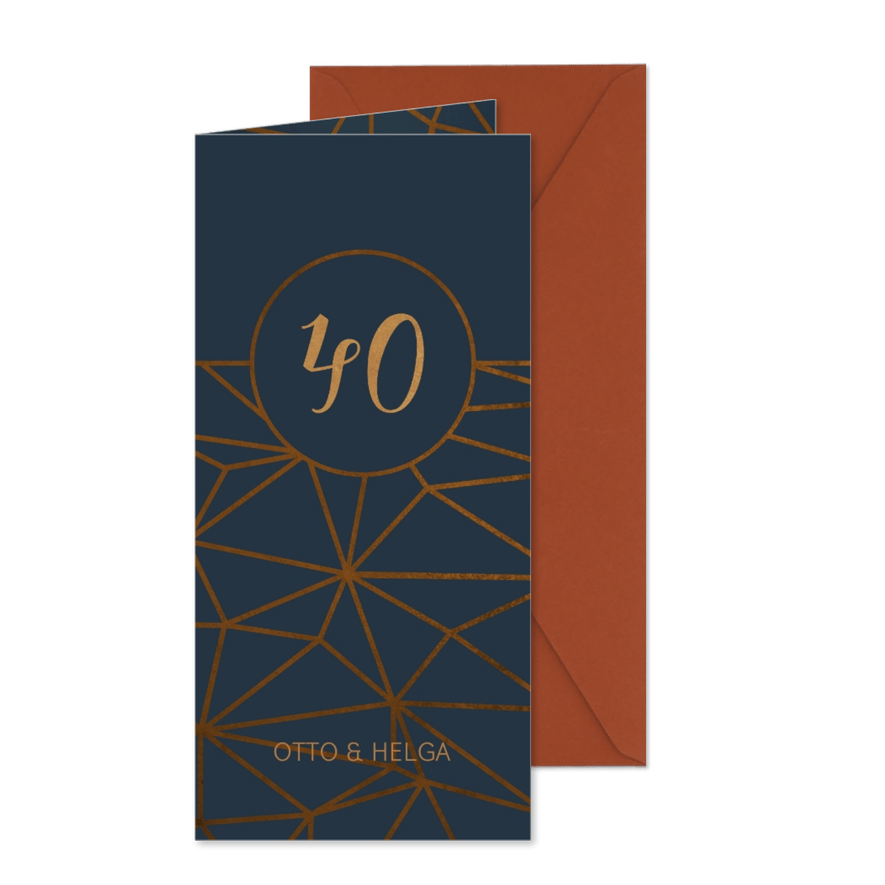 Einladungskarte 40. Hochzeitstag geometrisch - Karteneindruck