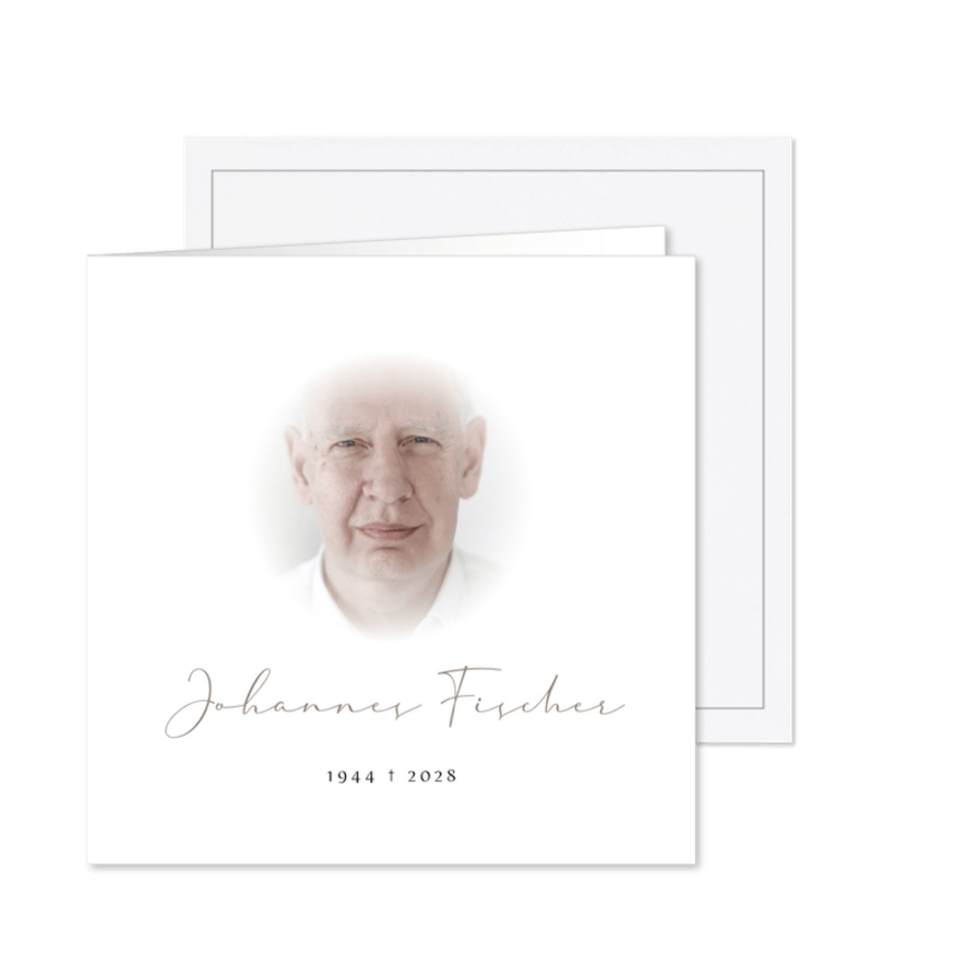 Einladungskarte Beerdigung Foto schlicht - Karteneindruck
