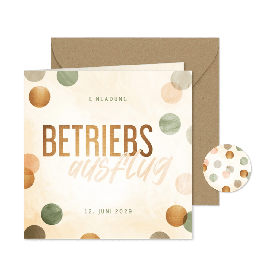 Einladungskarte Betriebsausflug Konfetti  - Karteneindruck