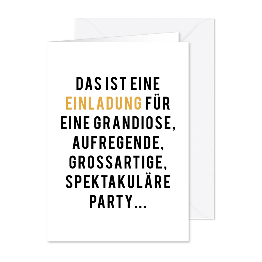 Einladungskarte Geburtstag 'Grandiose Party' - Karteneindruck