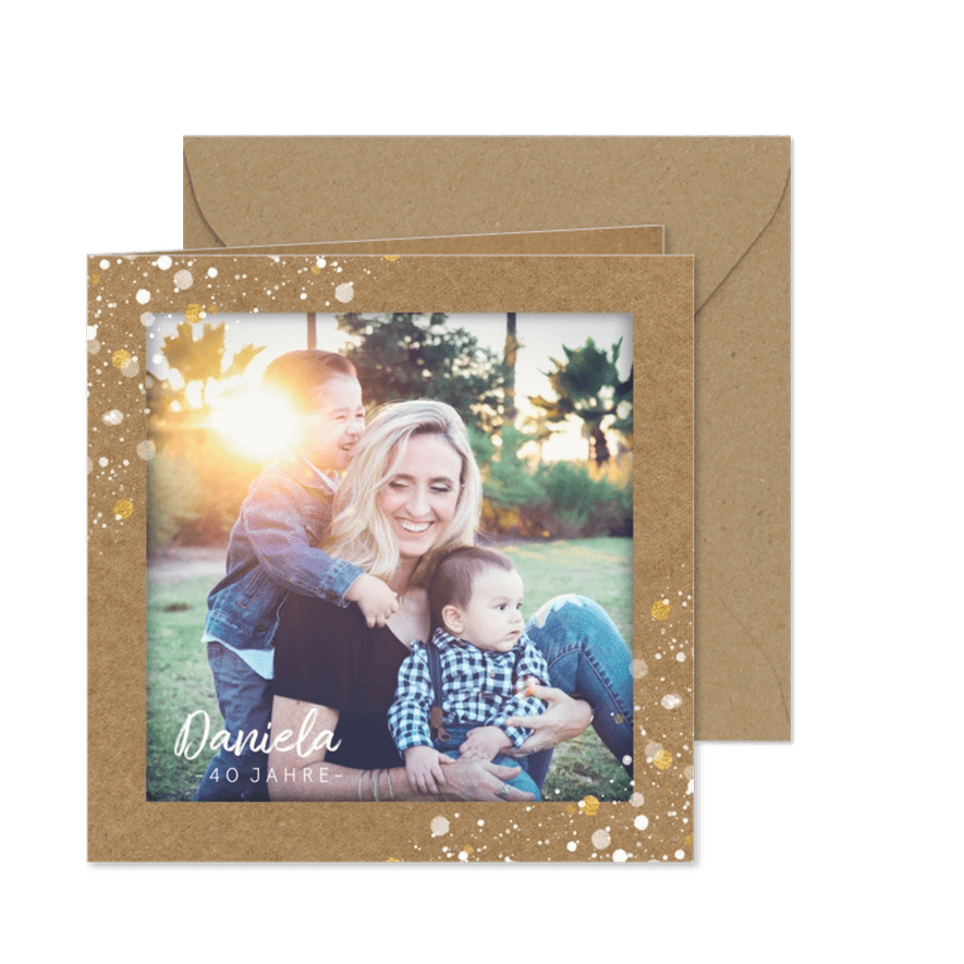 Einladungskarte Geburtstag Konfetti-Tupfen - Karteneindruck
