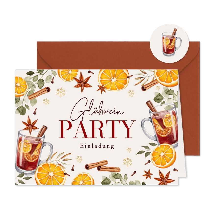 Einladungskarte Glühweinparty Winterfest - Karteneindruck
