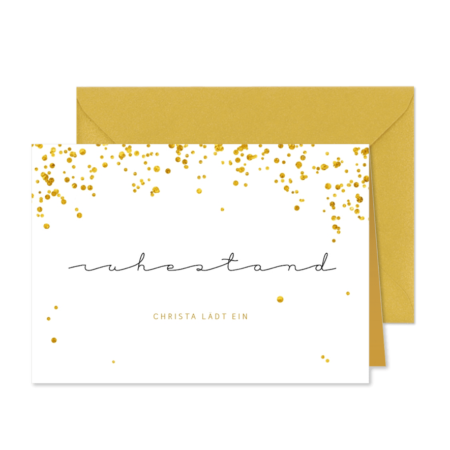 Einladungskarte Goldener Ruhestand - Karteneindruck