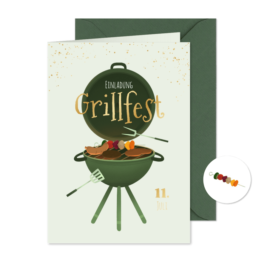 Einladungskarte Grillfest BBQ Gartenparty - Kartenvorschau