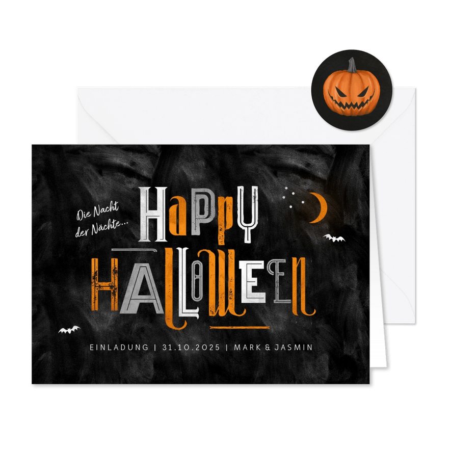 Einladungskarte Happy Halloween - Karteneindruck
