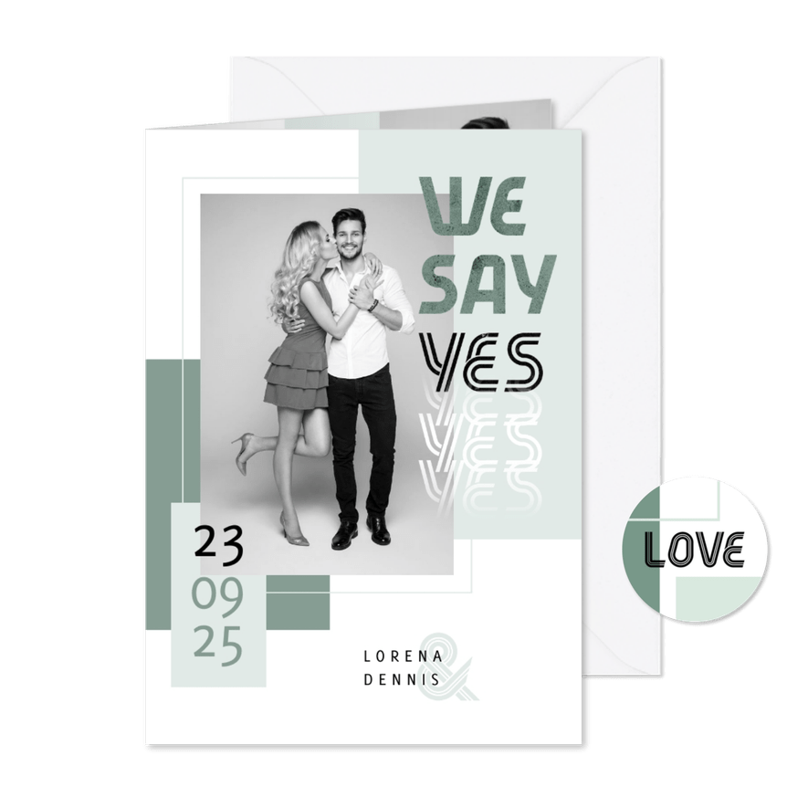 Einladungskarte Hochzeit Design abstrakt eigenes Foto - Karteneindruck