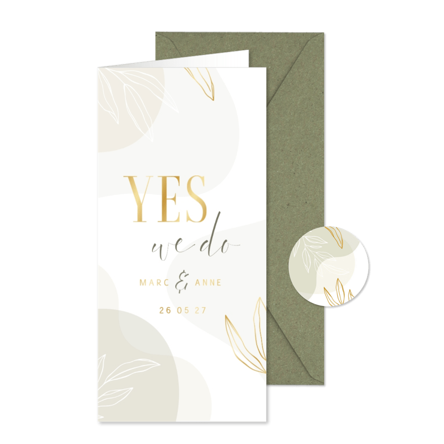 Einladungskarte Hochzeit elegant & abstrakt - Karteneindruck
