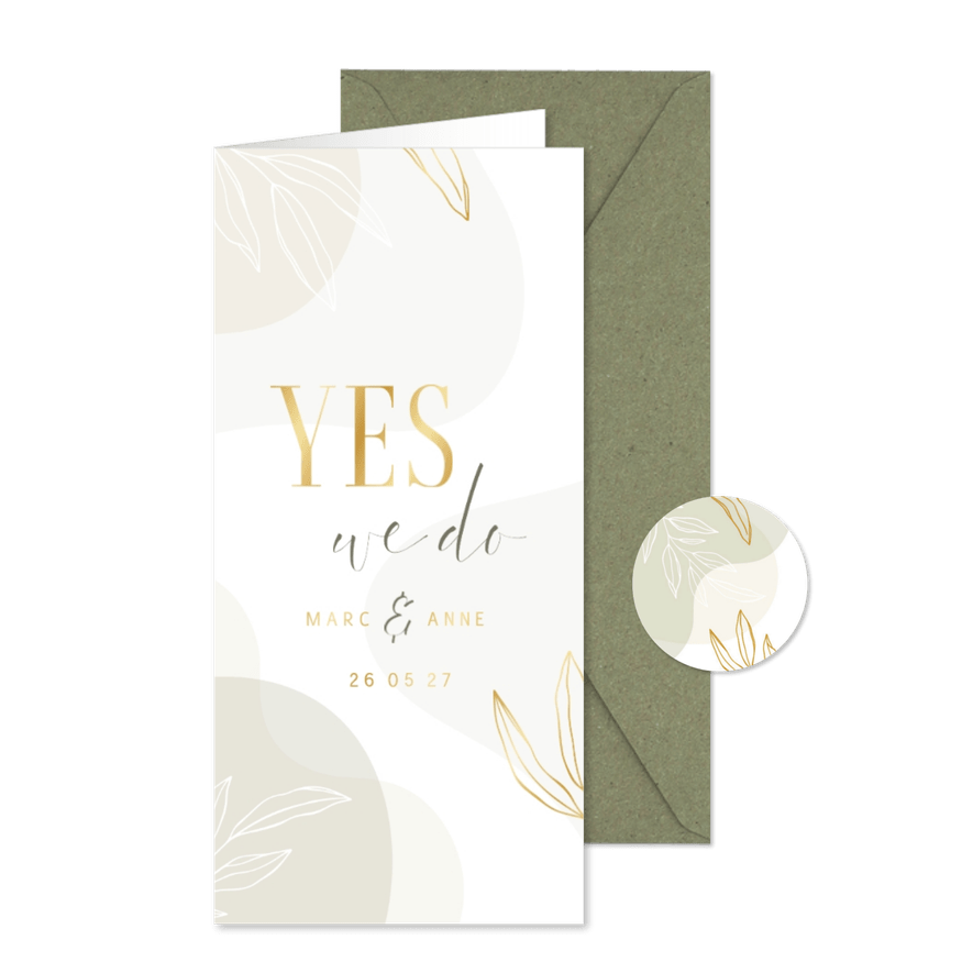 Einladungskarte Hochzeit elegant & abstrakt - Karteneindruck
