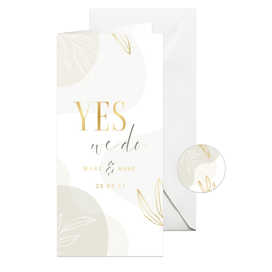 Einladungskarte Hochzeit elegant & abstrakt - Karteneindruck
