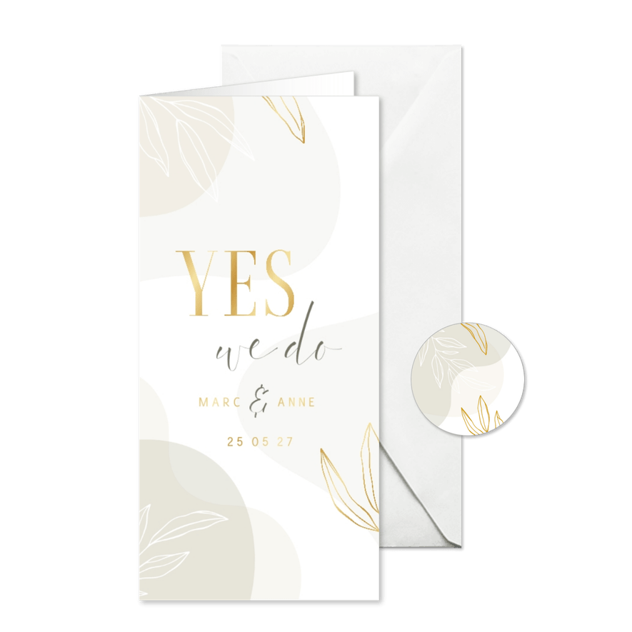 Einladungskarte Hochzeit elegant & abstrakt - Karteneindruck
