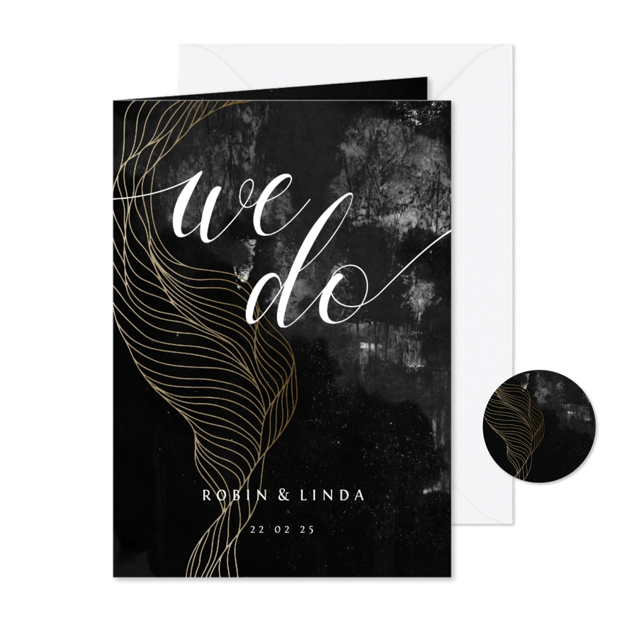 Einladungskarte Hochzeitsfeier elegant-industriell - Karteneindruck
