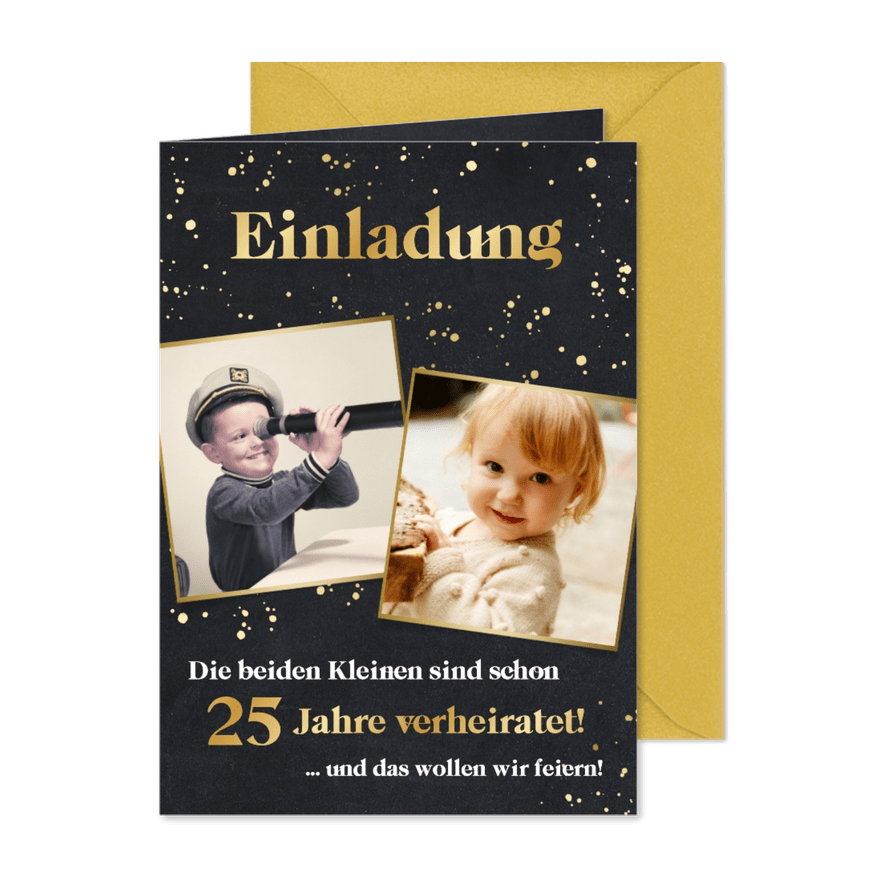 Einladungskarte Hochzeitsjubiläum Fotocollage Die Kleinen - Karteneindruck