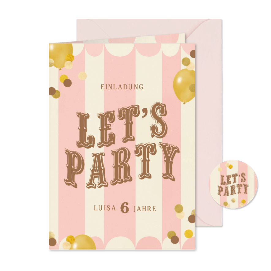 Einladungskarte Kindergeburtstag Zirkus - Karteneindruck
