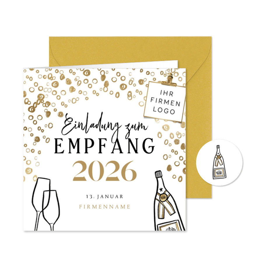 Einladungskarte Neujahrsempfang 2026 - Karteneindruck
