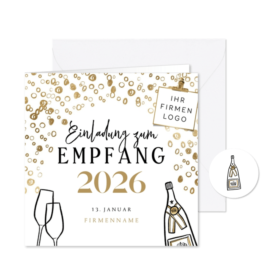 Einladungskarte Neujahrsempfang 2026 - Karteneindruck