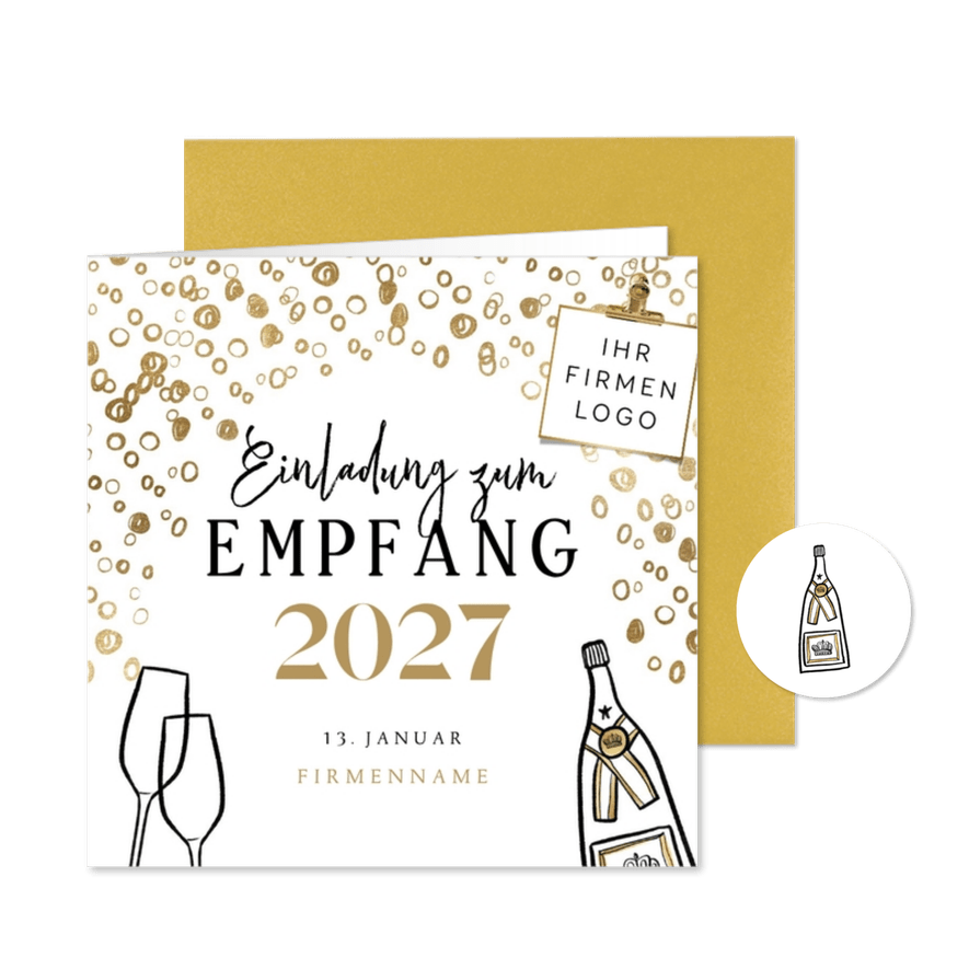 Einladungskarte Neujahrsempfang 2027 - Kartenvorschau