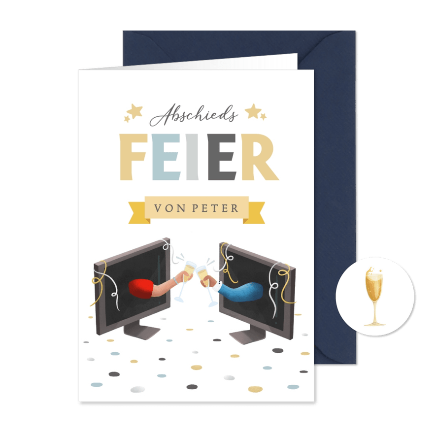 Einladungskarte Online-Abschied - Karteneindruck