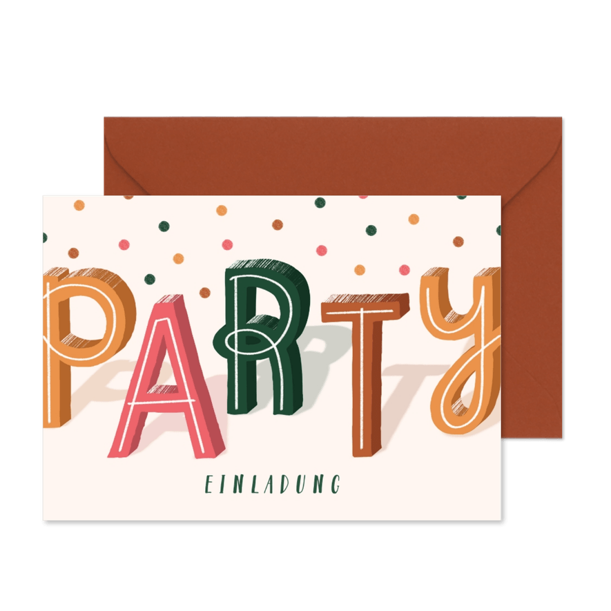 Einladungskarte Party & Konfetti - Kartenvorschau
