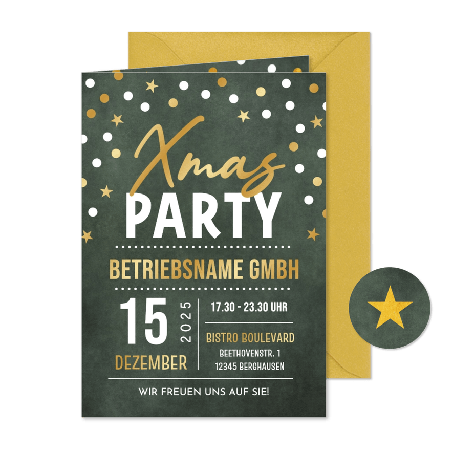 Einladungskarte Weihnachtsfeier Xmas-Party geschäftlich - Karteneindruck