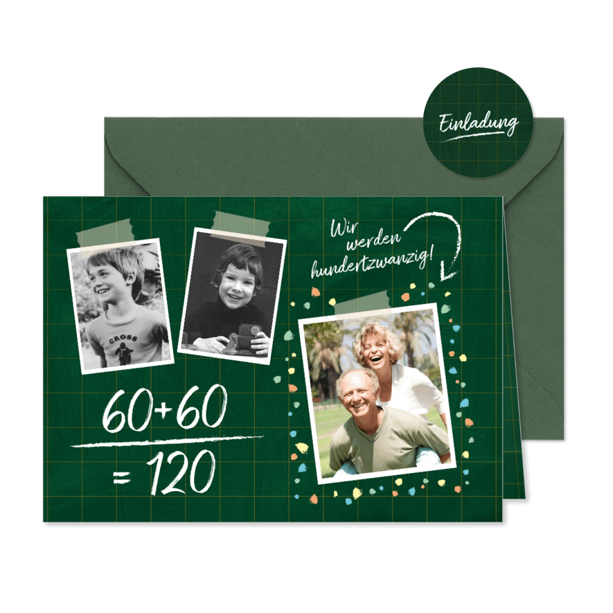 Einladungskarte Wir werden 120 - Karteneindruck