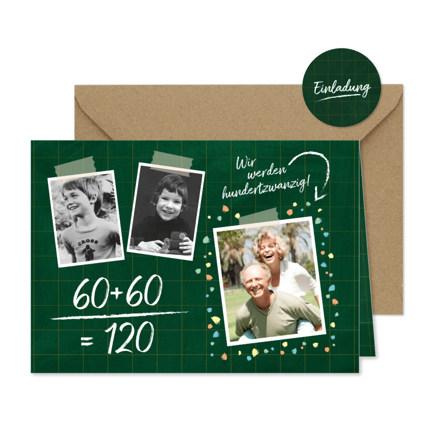Einladungskarte Wir werden 120 - Karteneindruck
