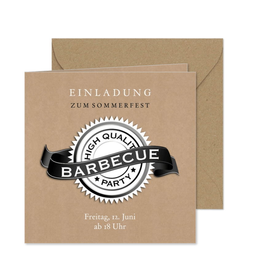 Einladungskarte zum Barbecue-Sommerfest - Karteneindruck

