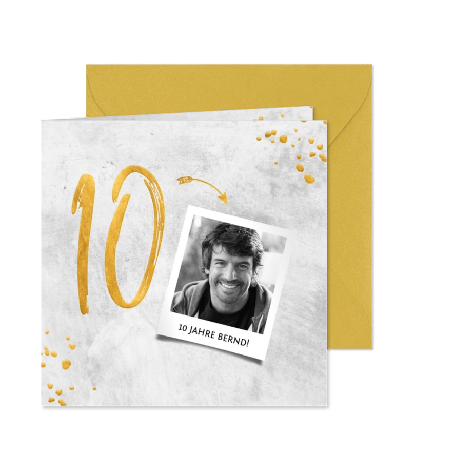 Einladungskarte zum Dienstjubiläum 10 Jahre - Karteneindruck