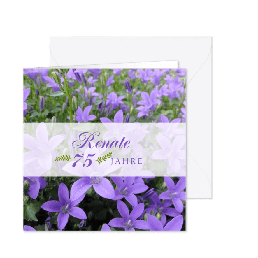 Einladungskarte zum Geburtstag Campanula - Karteneindruck
