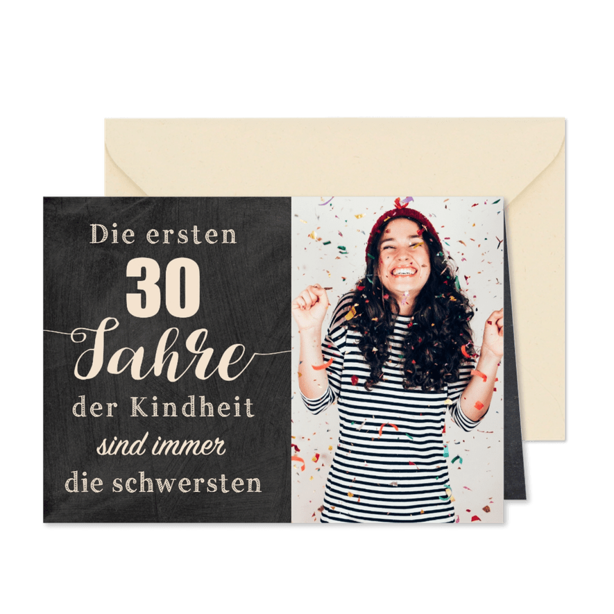 Einladungskarte zum Geburtstag Kindheit 30 - Karteneindruck
