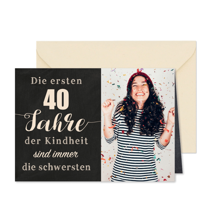 Einladungskarte zum Geburtstag Kindheit 40 - Karteneindruck