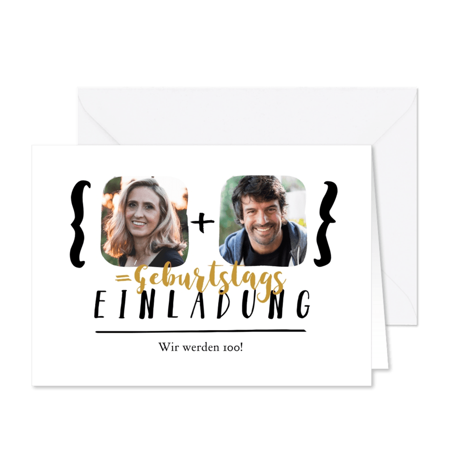 Einladungskarte zum Geburtstag mit Summe - Karteneindruck