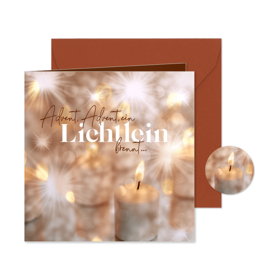 Einladungskarte zur Adventsfeier Kerzenschein - Karteneindruck
