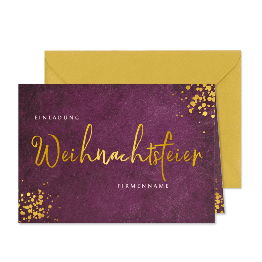 Einladungskarte zur geschäftlichen Weihnachtsfeier - Karteneindruck